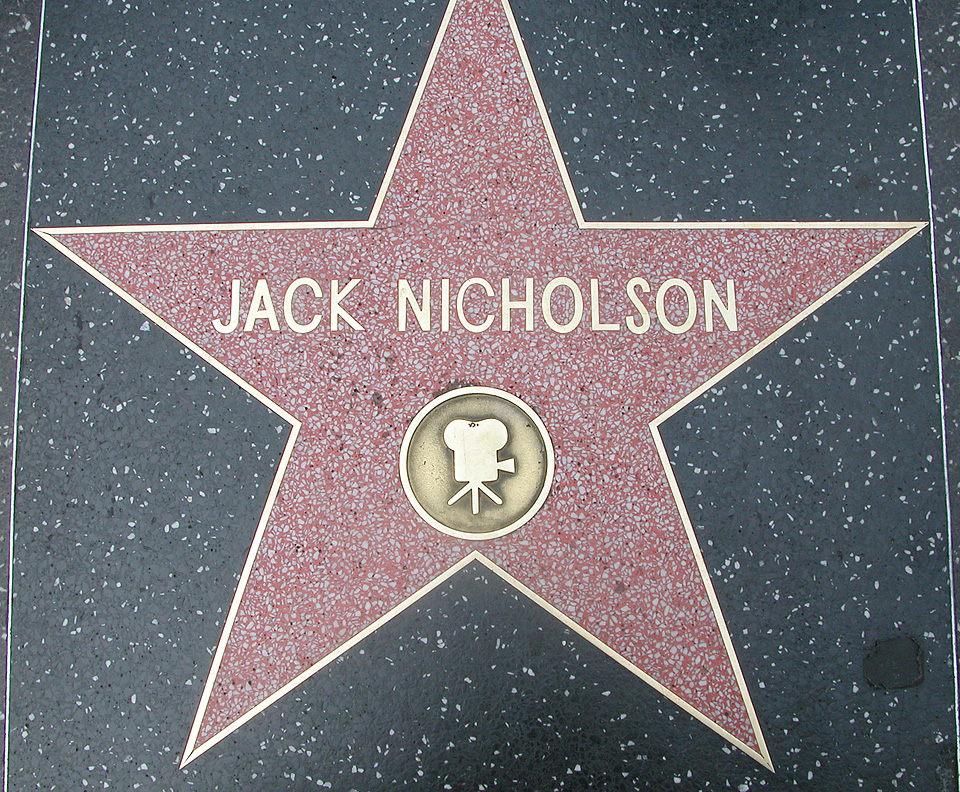 Stella dedicata a Jack Nicholson sulla Walk of fame a Hollywood (USA)